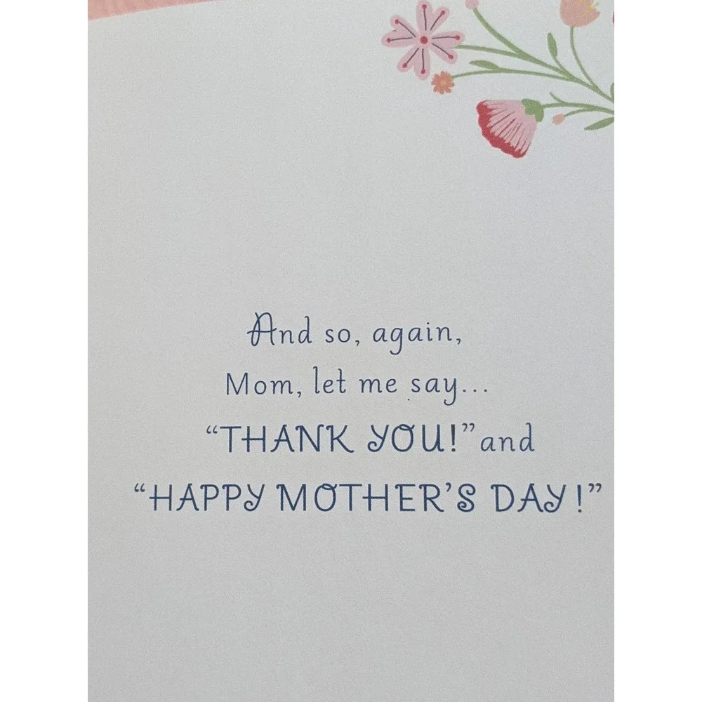 4/$20 New Hallmark mother's day card flower roses Floral 3d butterfly